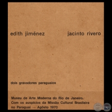EDITH JIMÉNEZ - JACINTO RIVERO, 1970 - Texto de LIVIO ABRAMO